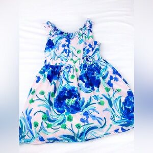 Lilly Pulitzer Girls Blue Floral Dress Size 7